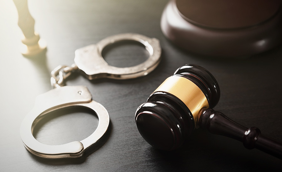 Handcuffs and a gavel