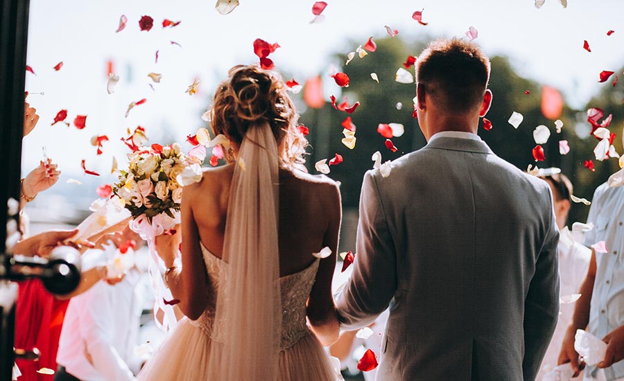 A couple getting married